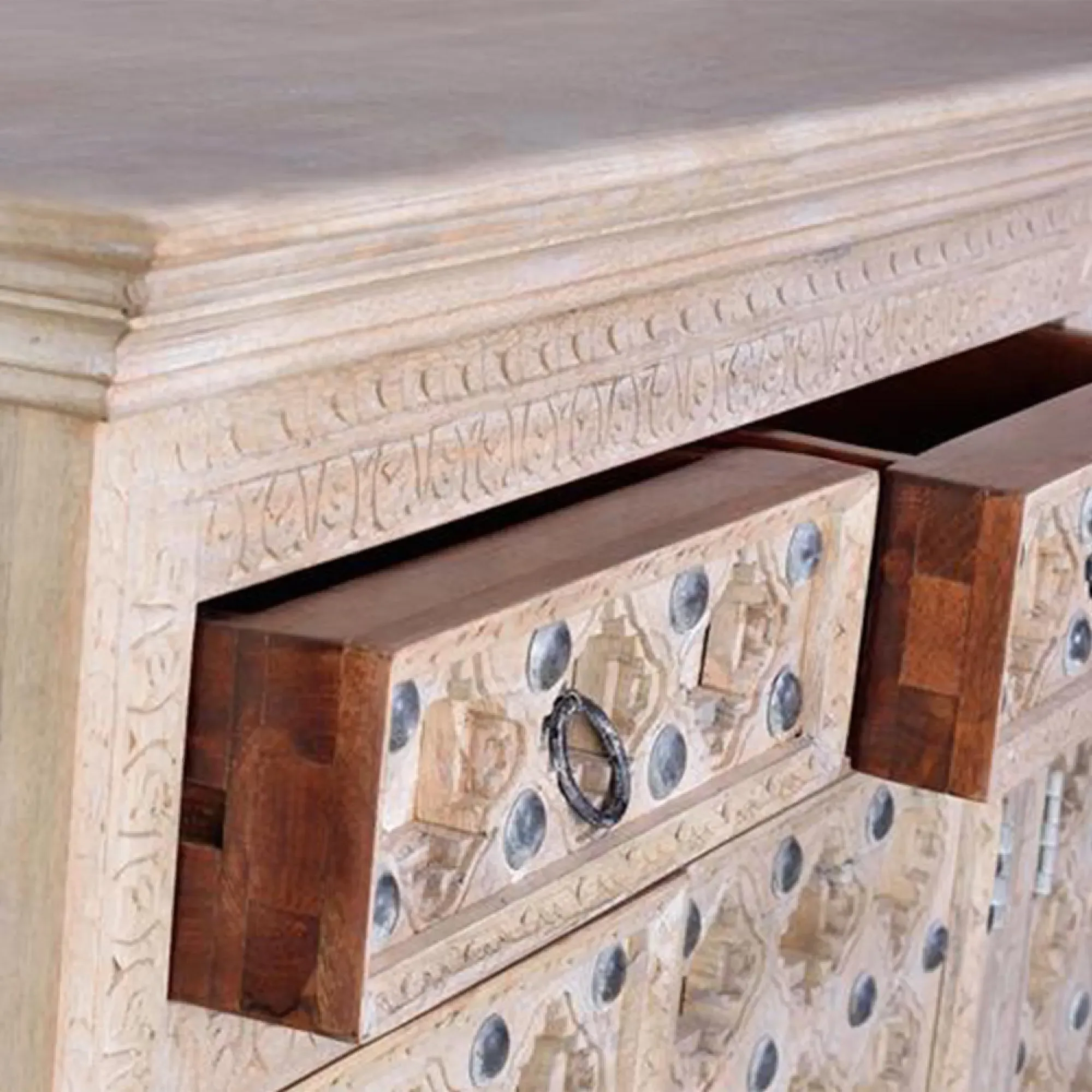 Arezzo 4 Door Sideboard - Natural, Mango Wood