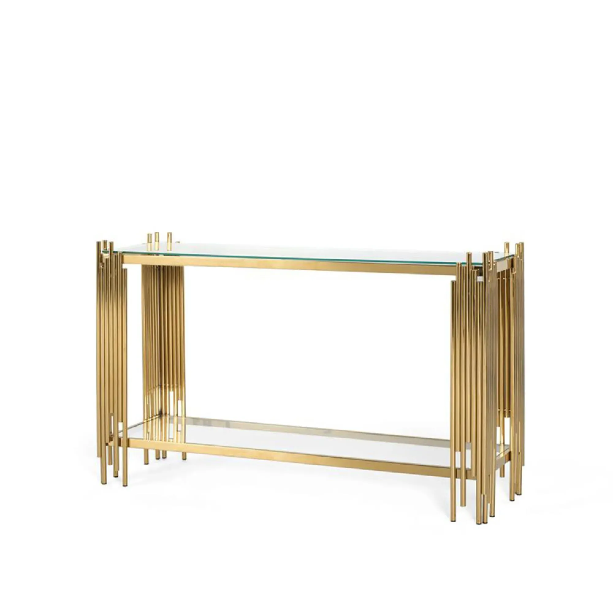 Arezzo Console Table - Gold, Glass