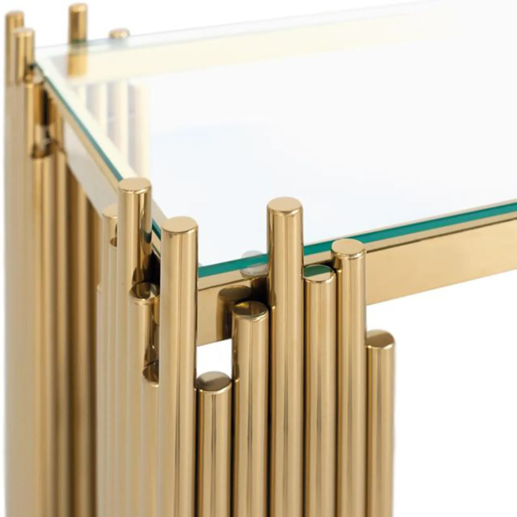 Arezzo Console Table - Gold, Glass