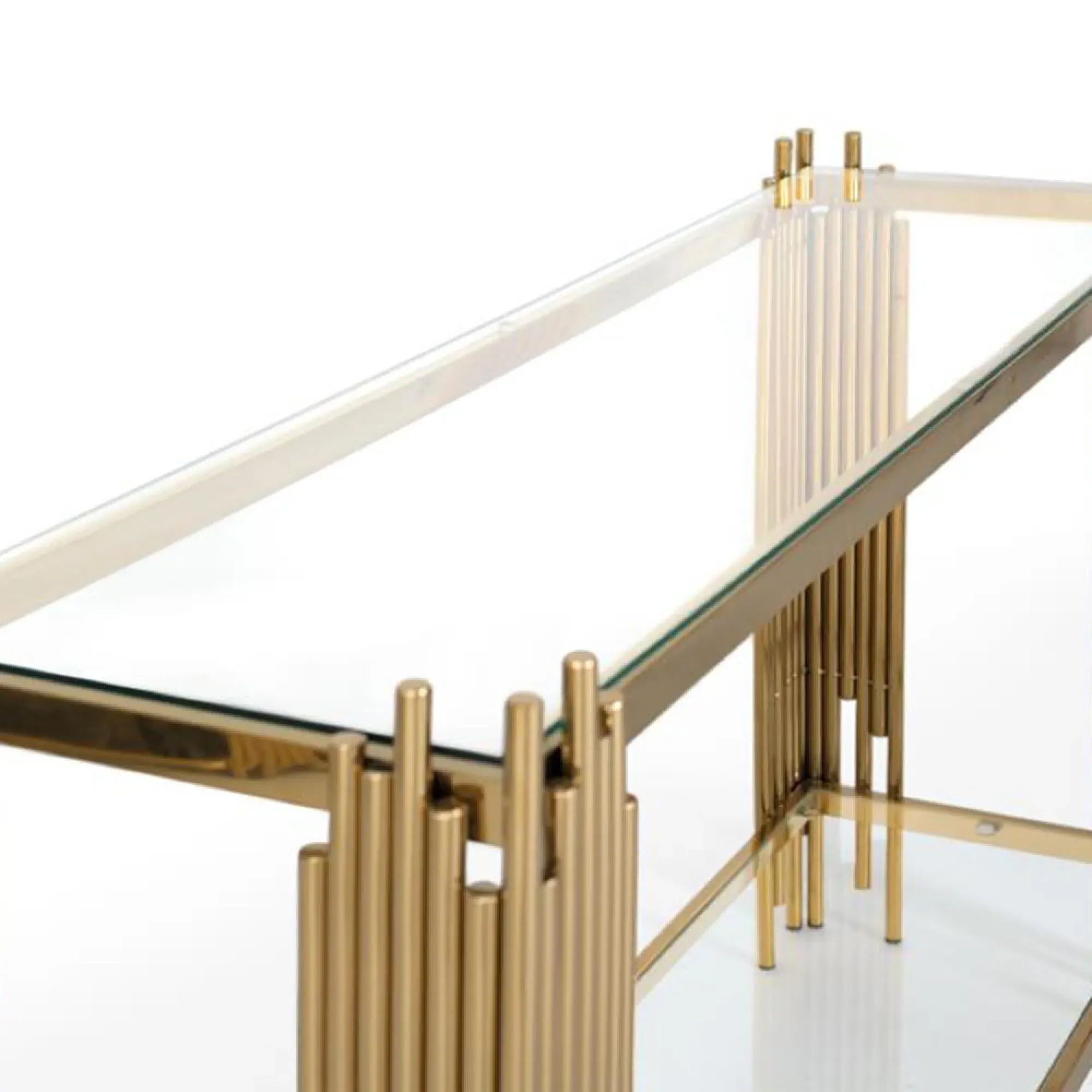 Arezzo Console Table - Gold, Glass