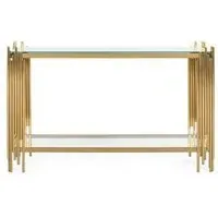 Arezzo Console Table - Gold, Glass