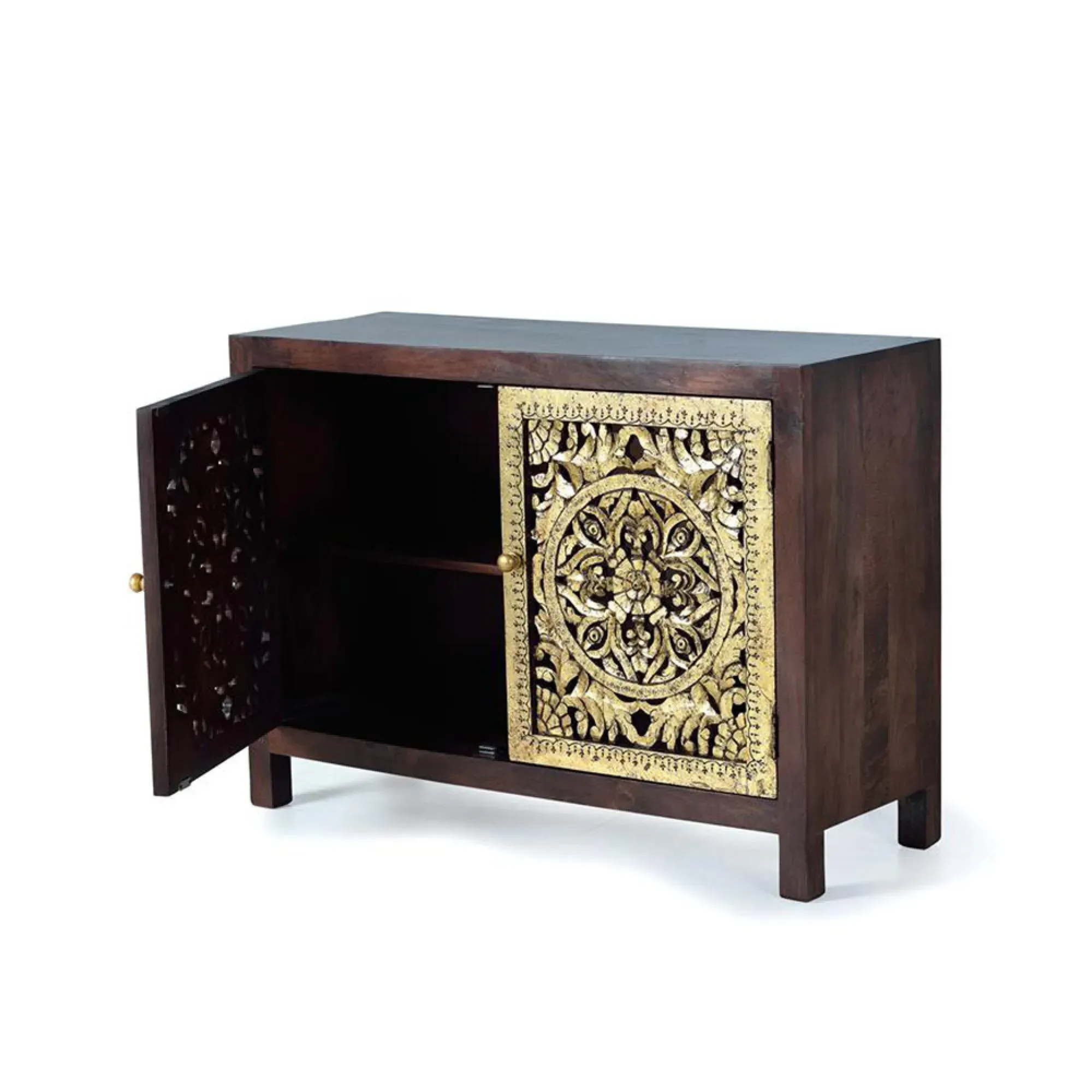 Argonas Carved Medium 2 Door Sideboard - Mango Wood