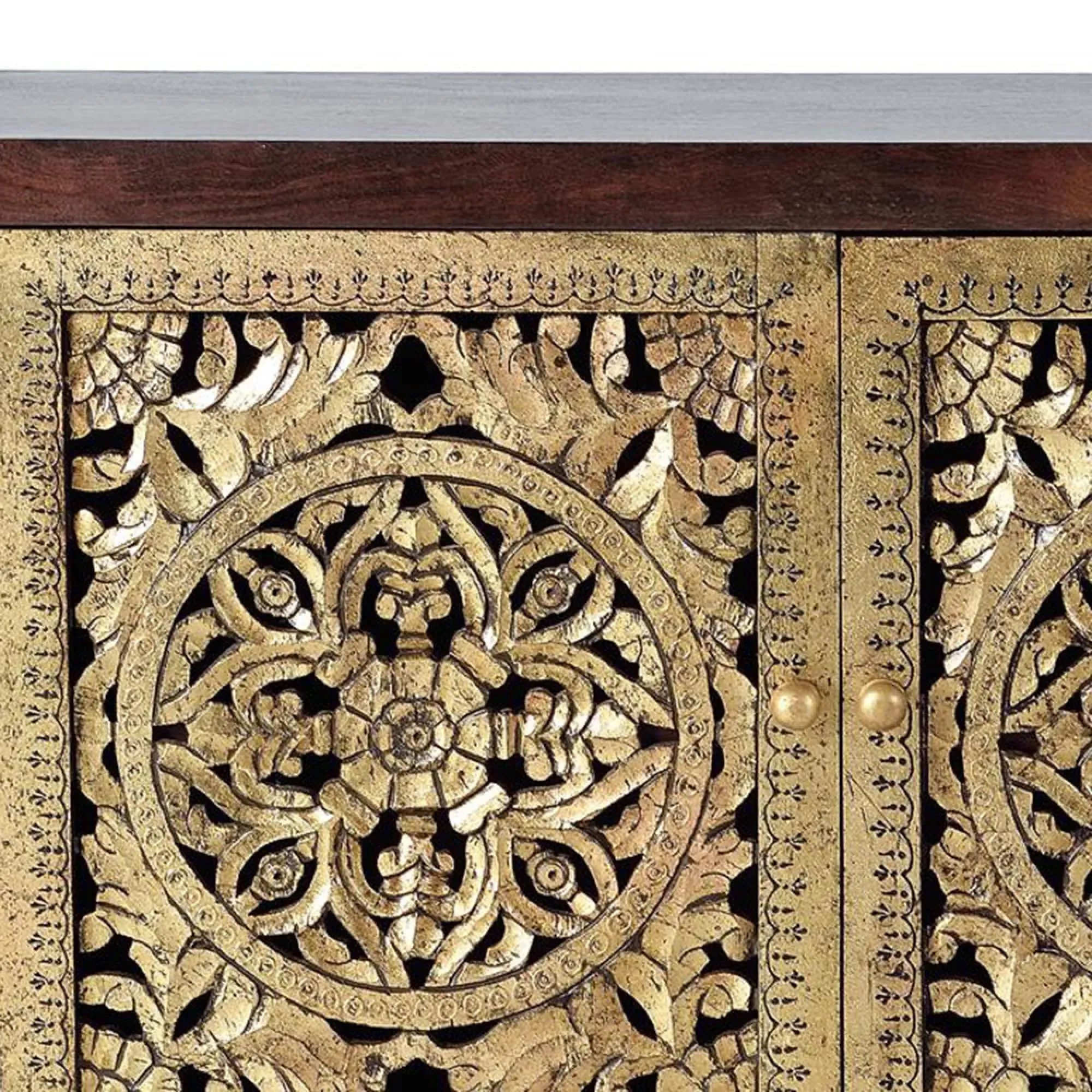 Argonas Carved Medium 2 Door Sideboard - Mango Wood