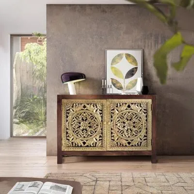 Argonas Carved Medium 2 Door Sideboard - Mango Wood image