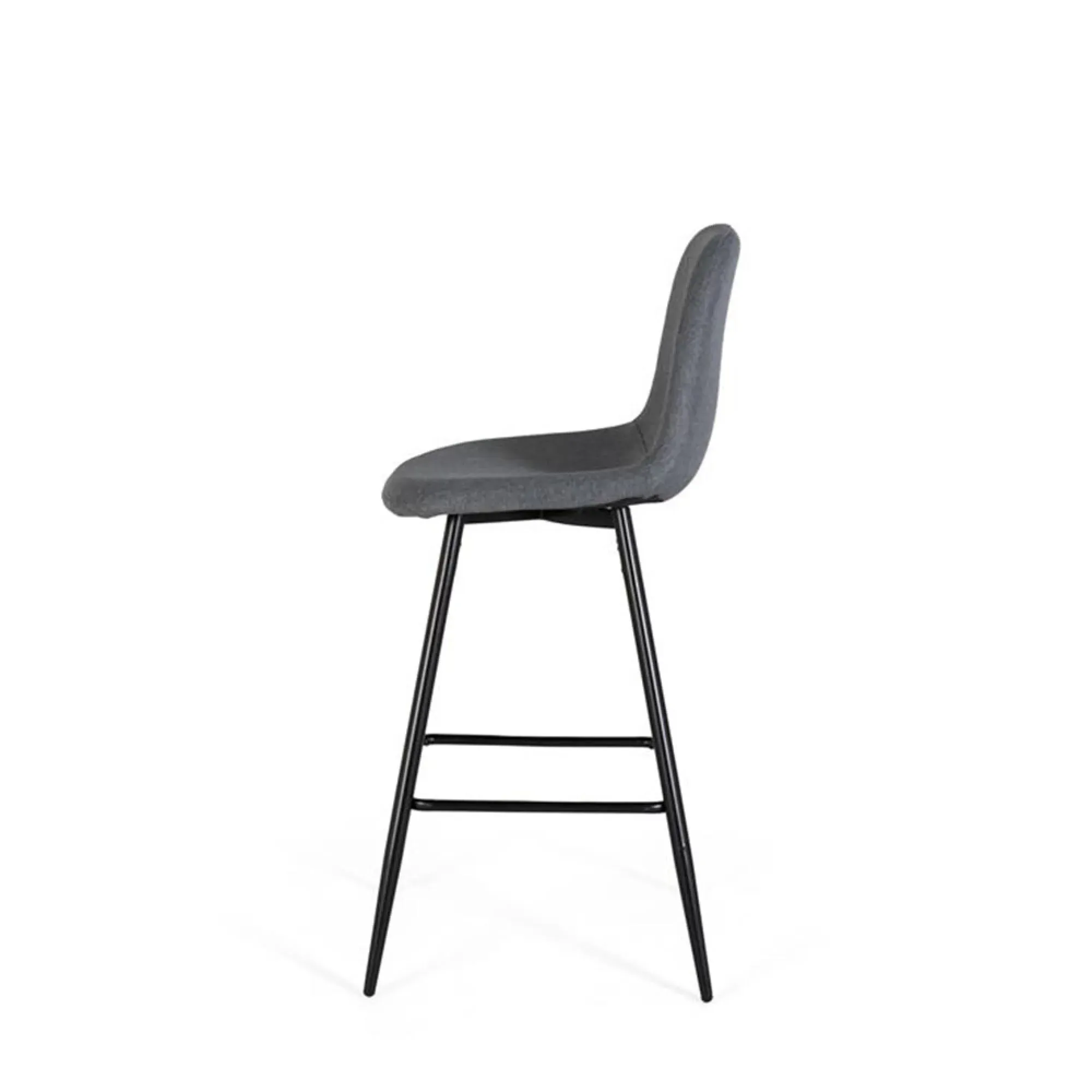 Assisi Fabric Barstool with Back - Grey