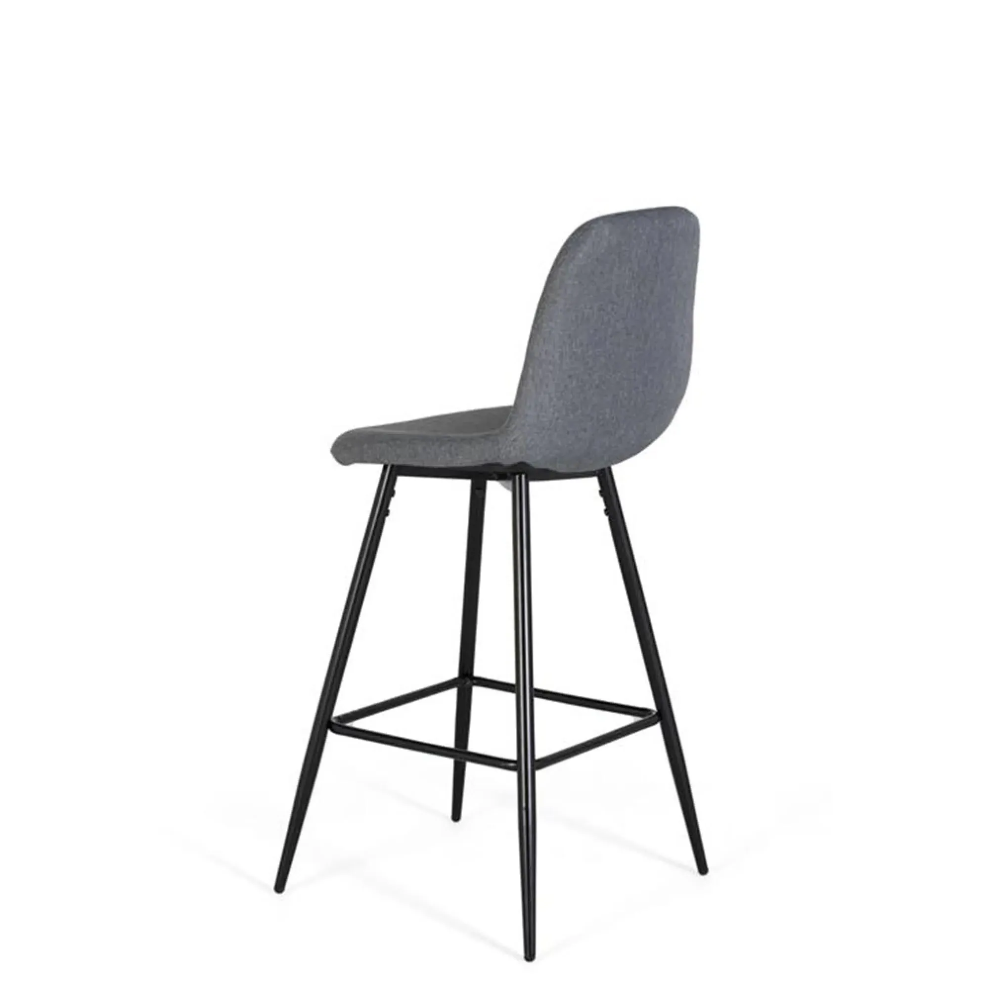 Assisi Fabric Barstool with Back - Grey