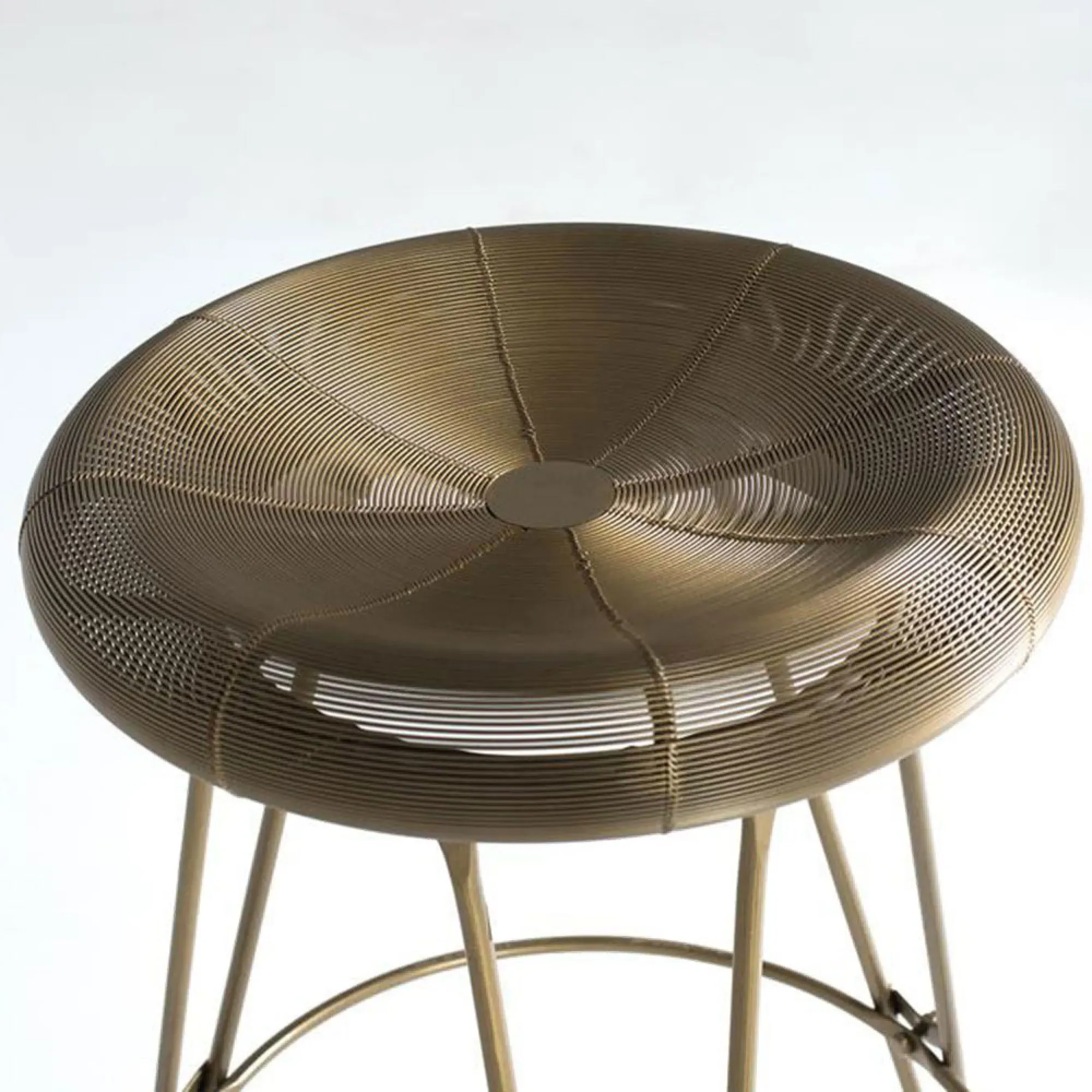 Asti Round Bar Stool - Gold, Metal