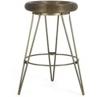 Asti Round Bar Stool - Gold, Metal