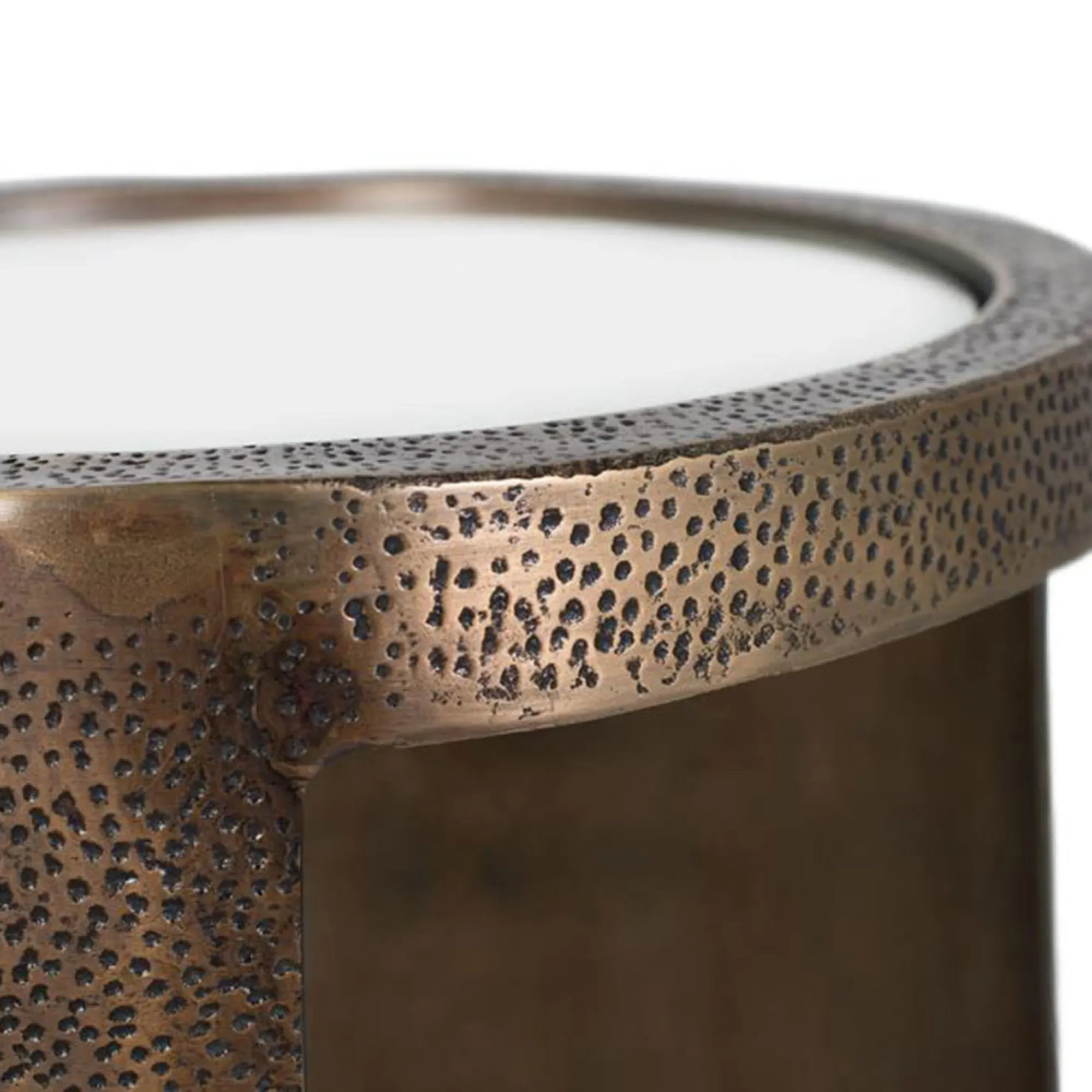 Asti Round Side Table - Gold, Metal