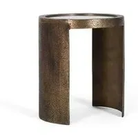 Asti Round Side Table - Gold, Metal