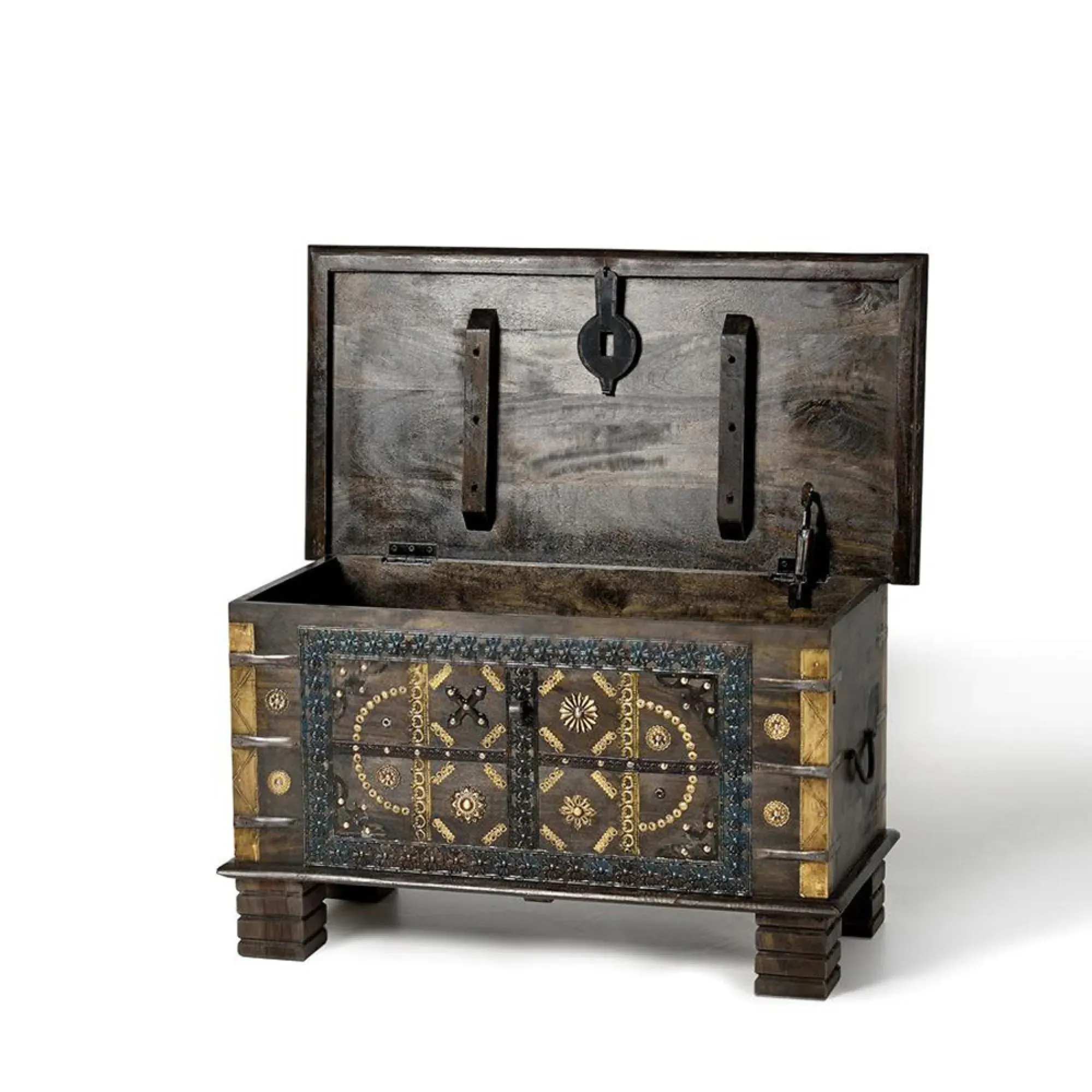 Aurach Storage Trunk - Dark Brown, Mango Wood