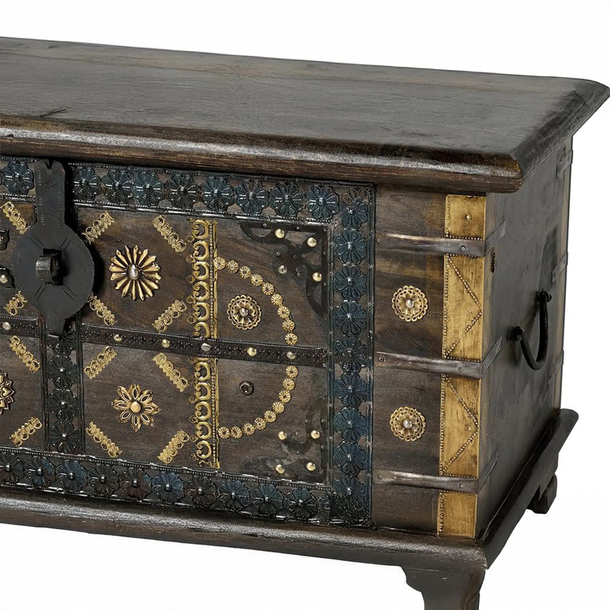 Aurach Storage Trunk - Dark Brown, Mango Wood