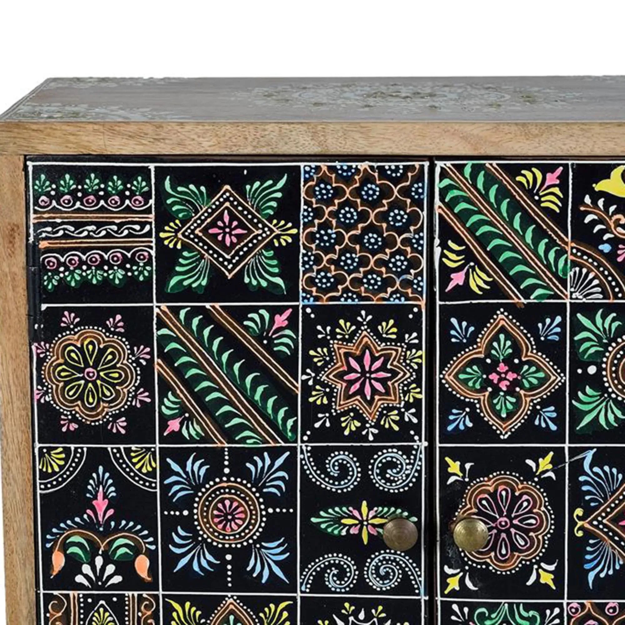 Auxiliary 2 Door Bedside Cabinet - Natural, Mango Wood