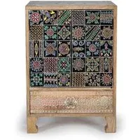 Auxiliary 2 Door Bedside Cabinet - Natural, Mango Wood