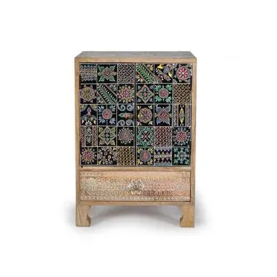 Auxiliary 2 Door Bedside Cabinet - Natural, Mango Wood image