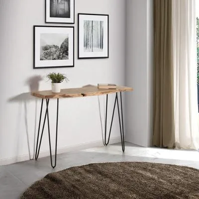 Avellino Console Table with Hairpin Legs - Natural, Acacia image