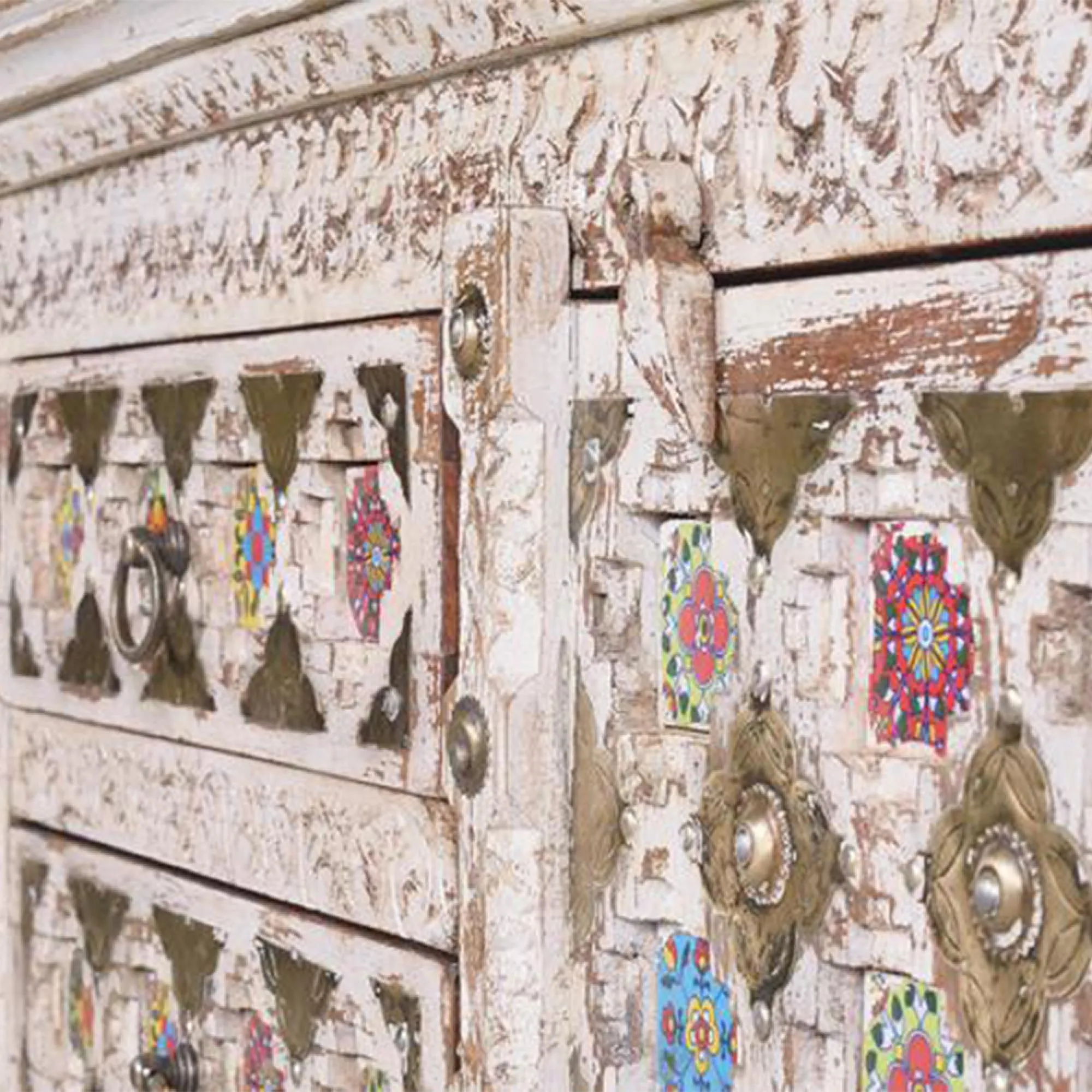 Awendaw 2 Door Medium Sideboard - White Washed, Mango Wood