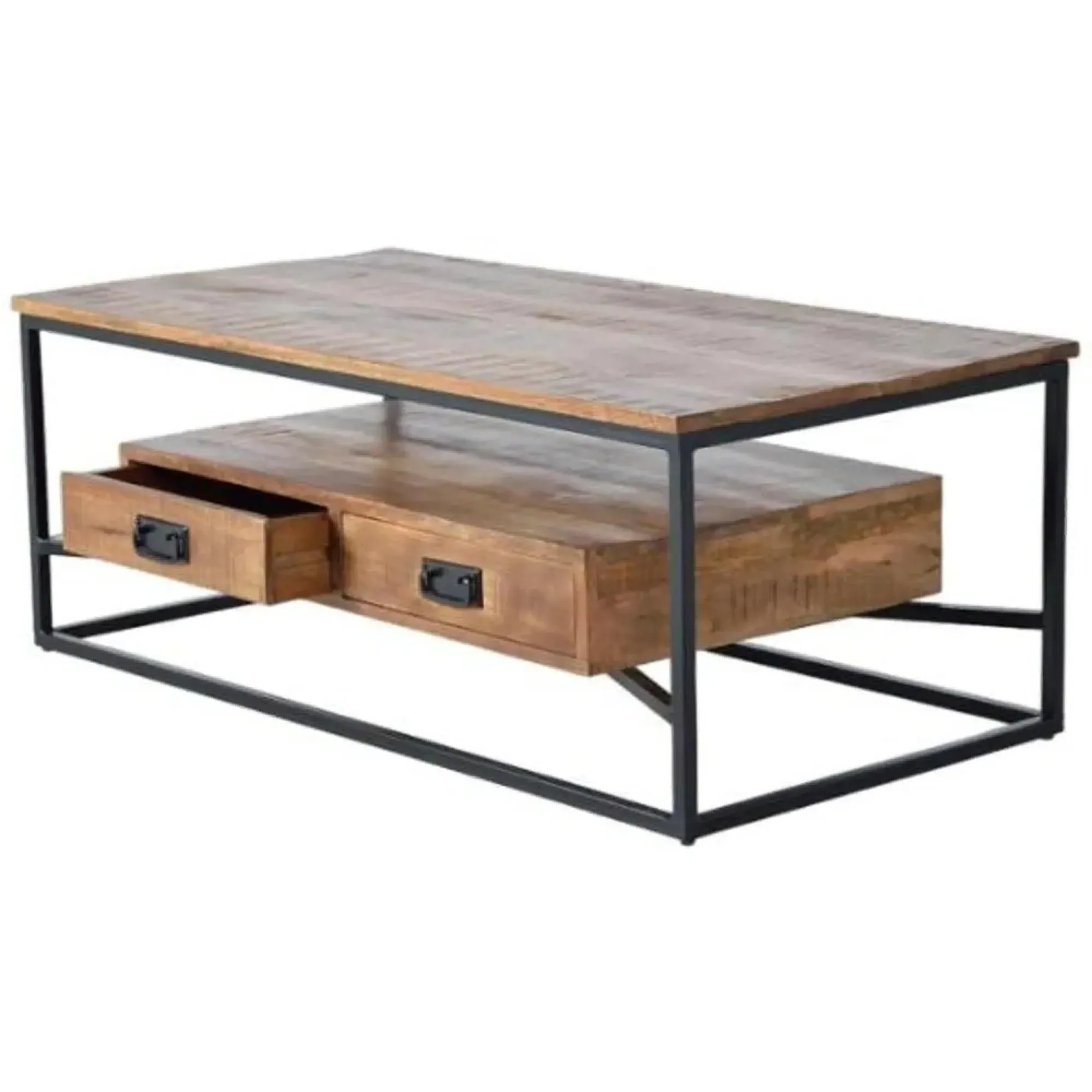 Bergamo 2 Drawer Coffee Table - Natural, Mango Wood