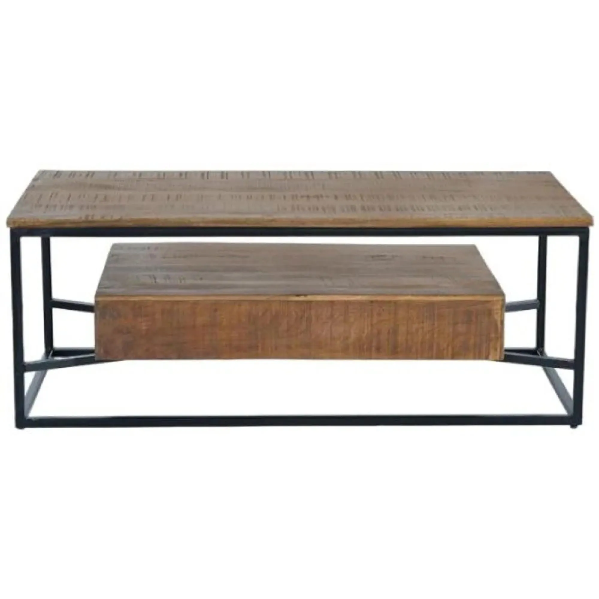 Bergamo 2 Drawer Coffee Table - Natural, Mango Wood