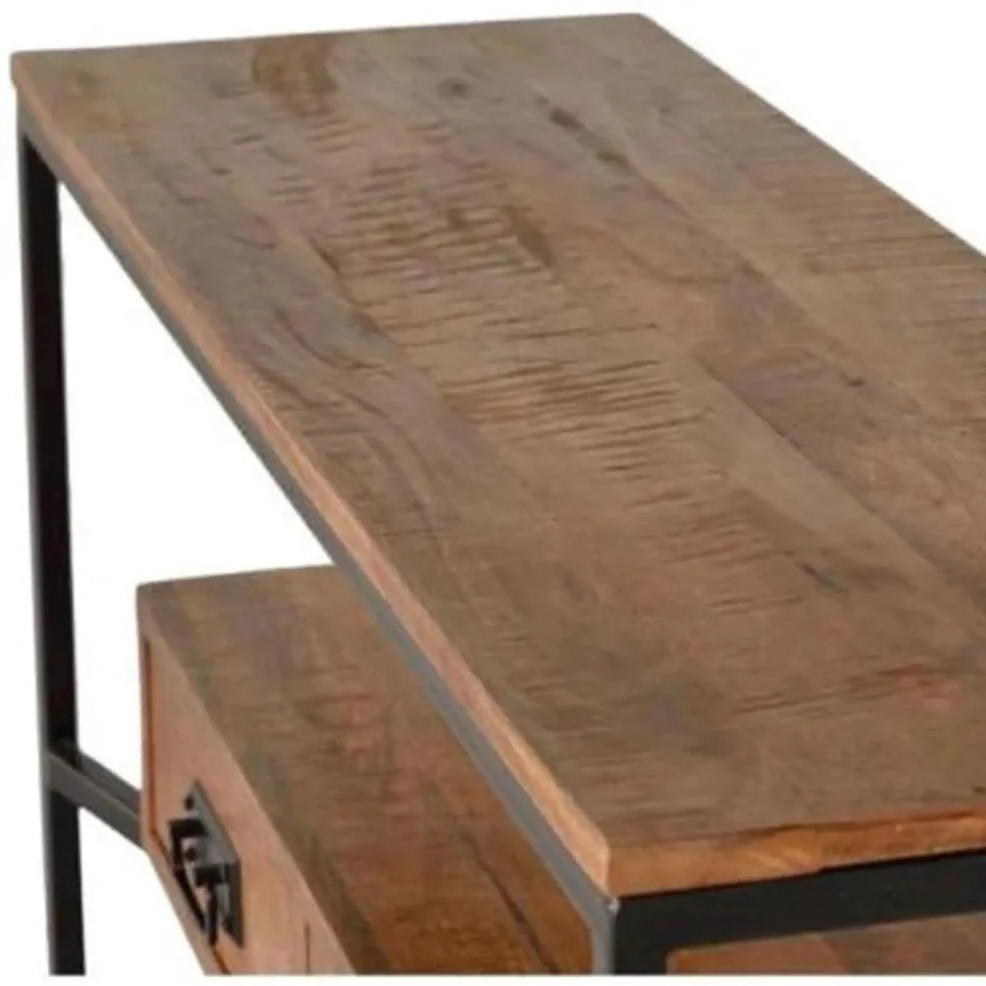 Bergamo Industrial 2 Drawer Console Table - Mango Wood