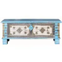 Bergen Storage Trunk - Blue, Mango Wood