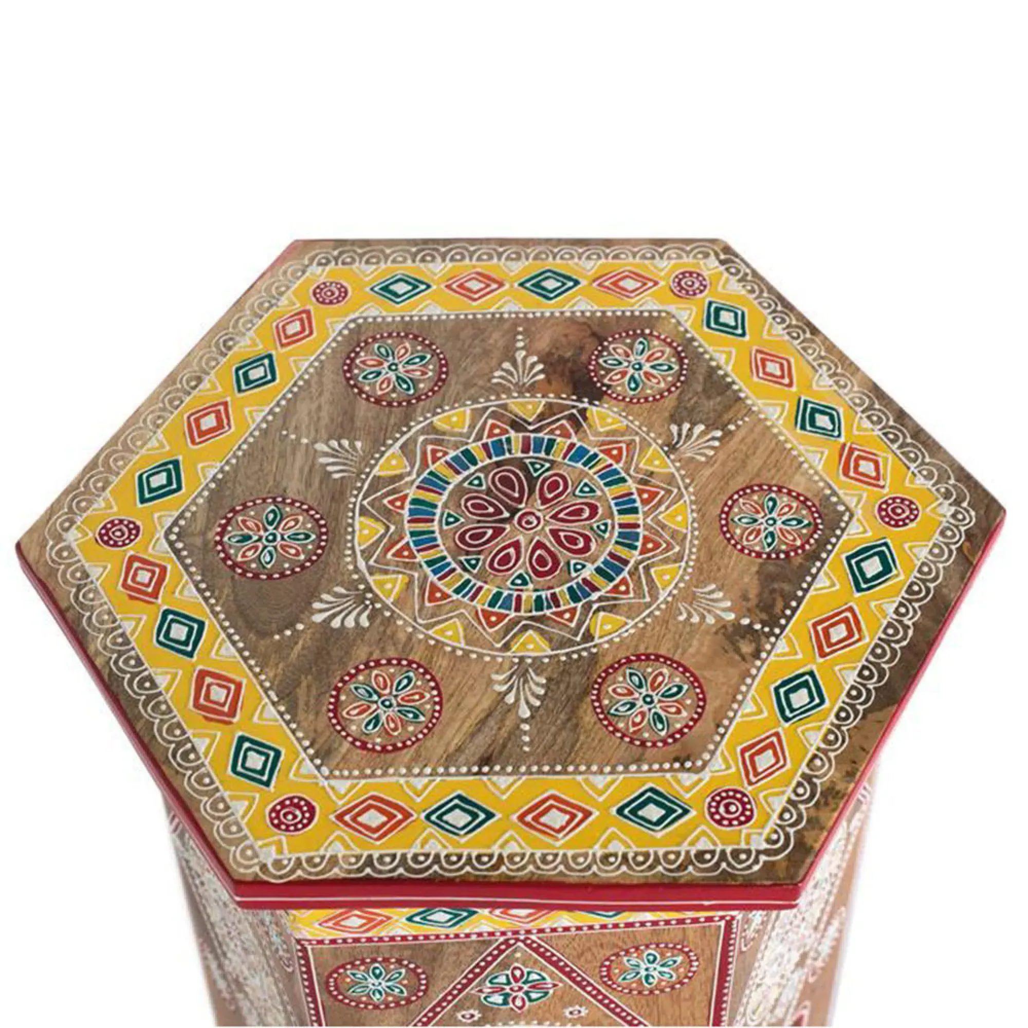 Biella Hexagon Stool - Natural, Mango Wood