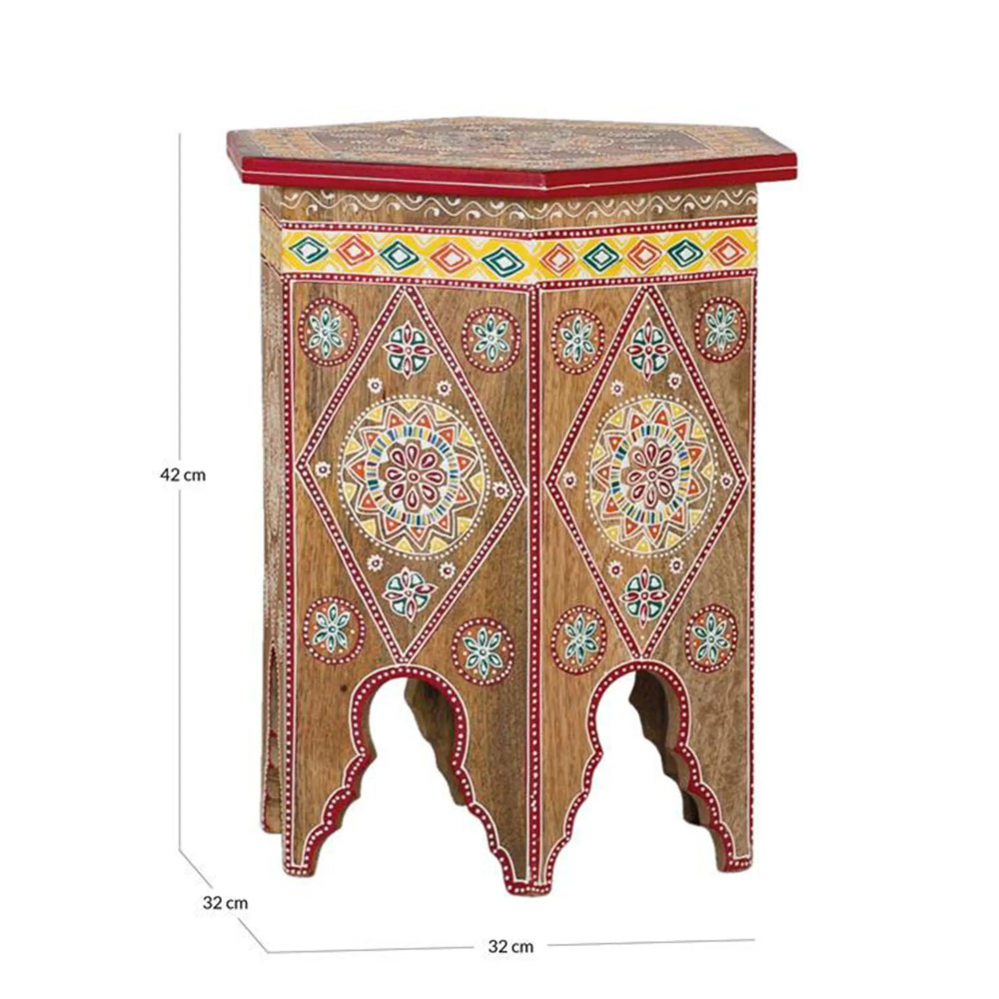 Biella Hexagon Stool - Natural, Mango Wood