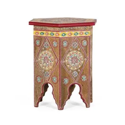 Biella Hexagon Stool - Natural, Mango Wood image