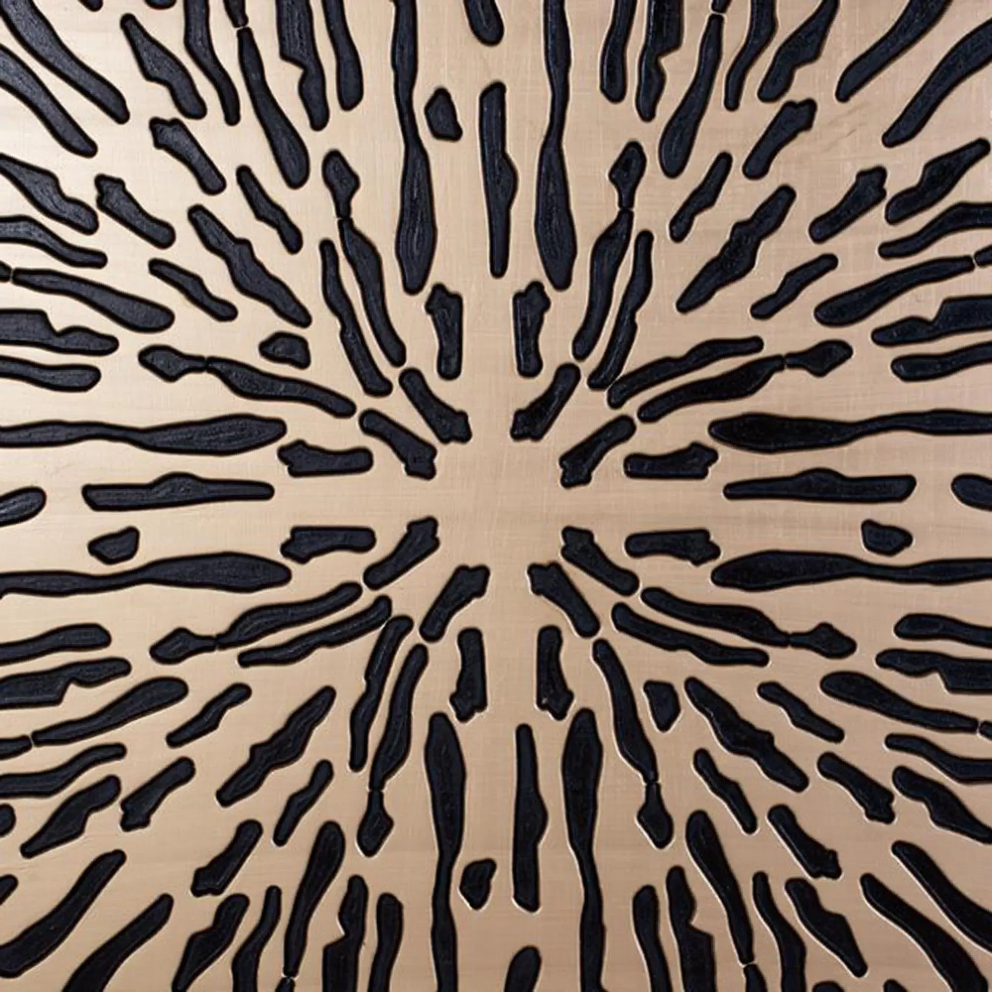 Bisericani Square Decorative Panel - Gold, Wood