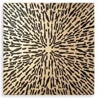 Bisericani Square Decorative Panel - Gold, Wood