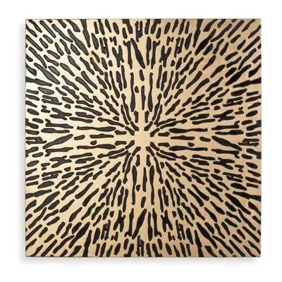 Bisericani Square Decorative Panel - Gold, Wood