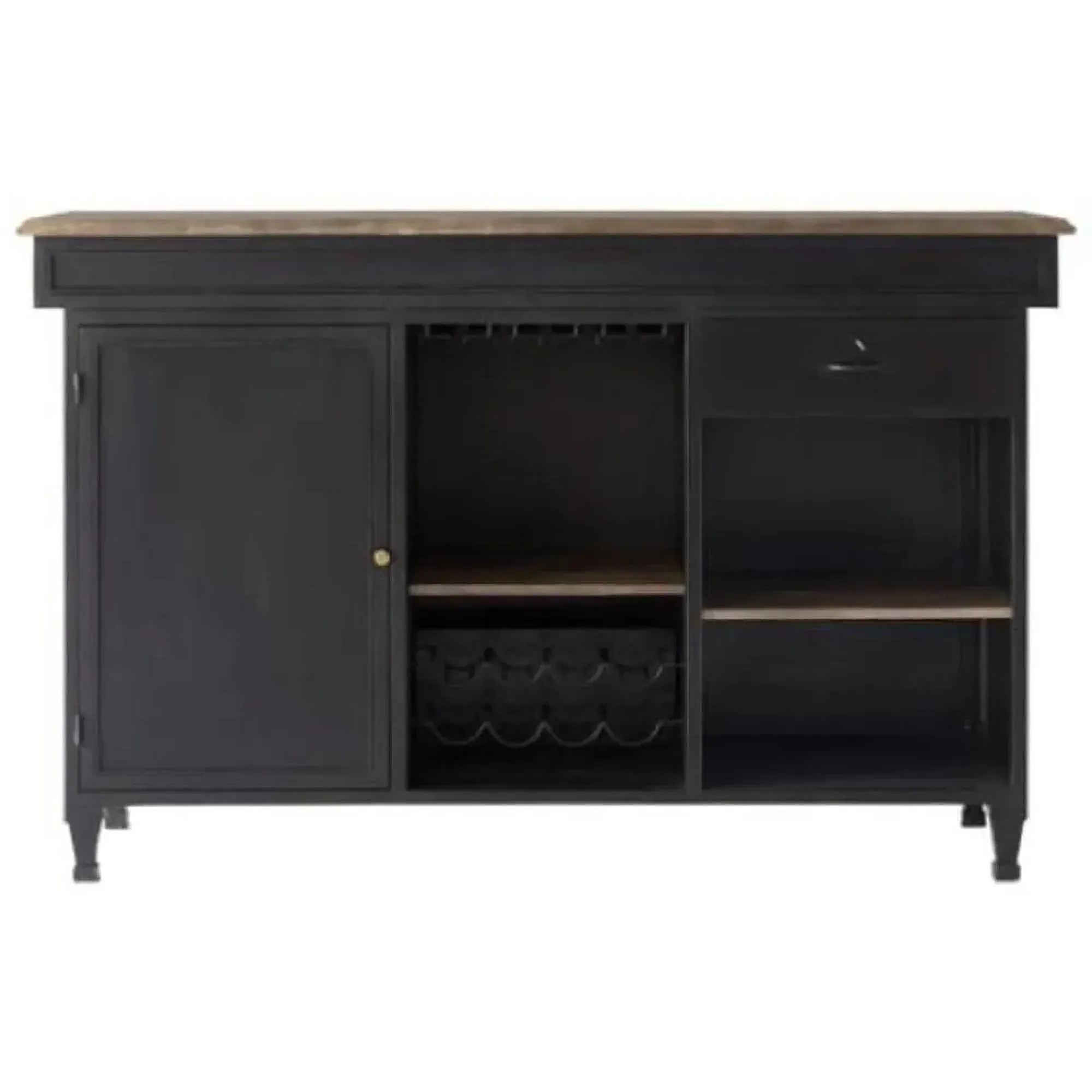 Blanford Bar Counter - Black, Mango Wood