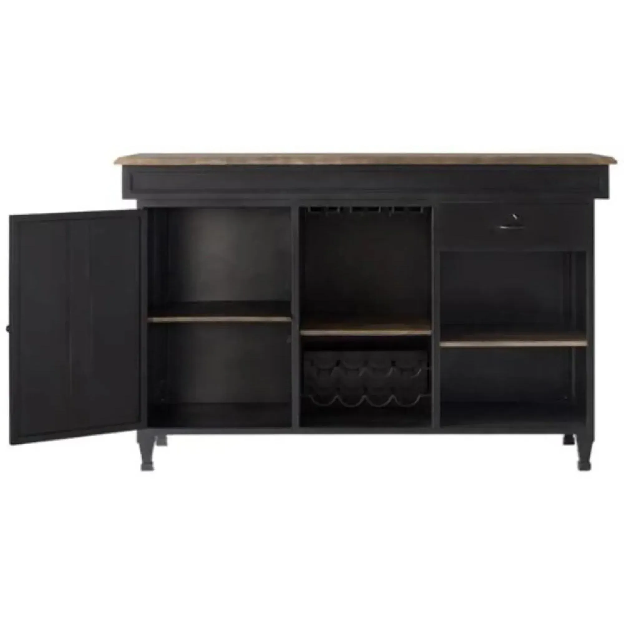 Blanford Bar Counter - Black, Mango Wood