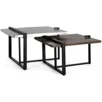 Bondemali Coffee Table Set of 2 - Aged White, Black