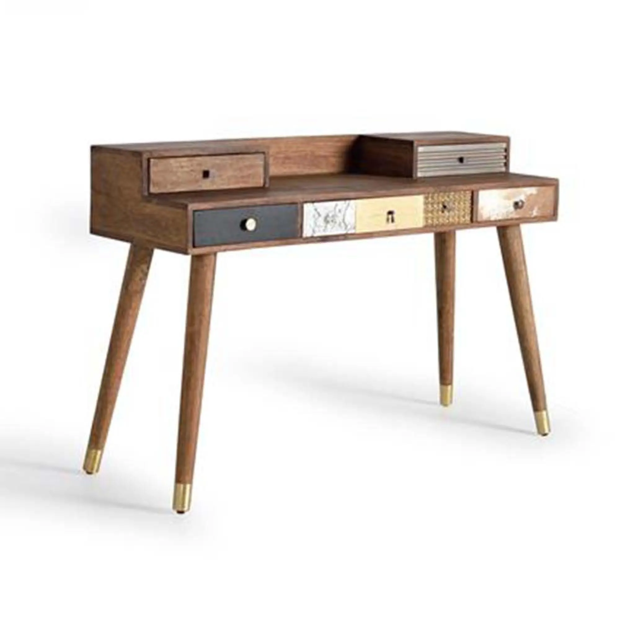 Bonham 5 Drawer Desk - Mango Wood