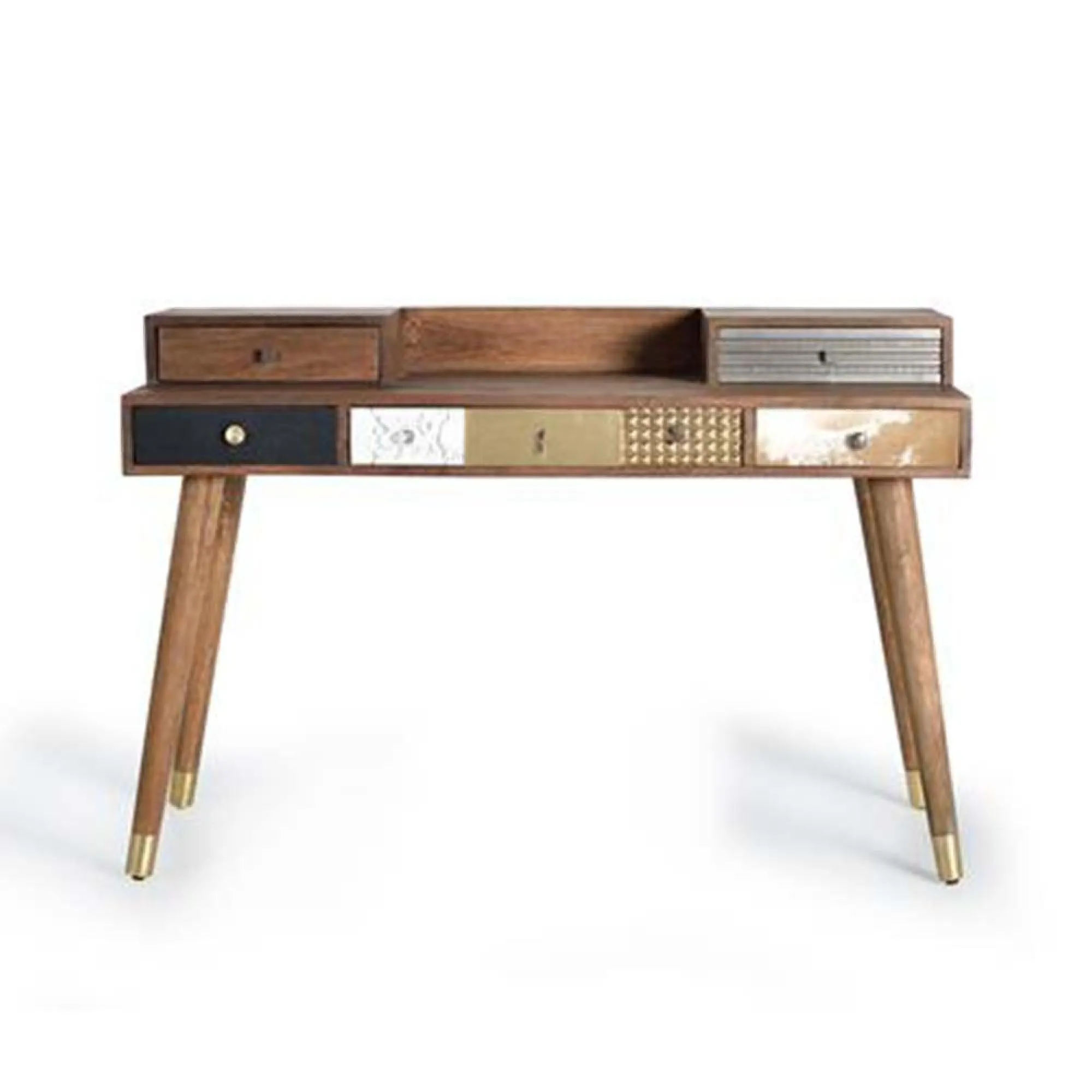 Bonham 5 Drawer Desk - Mango Wood