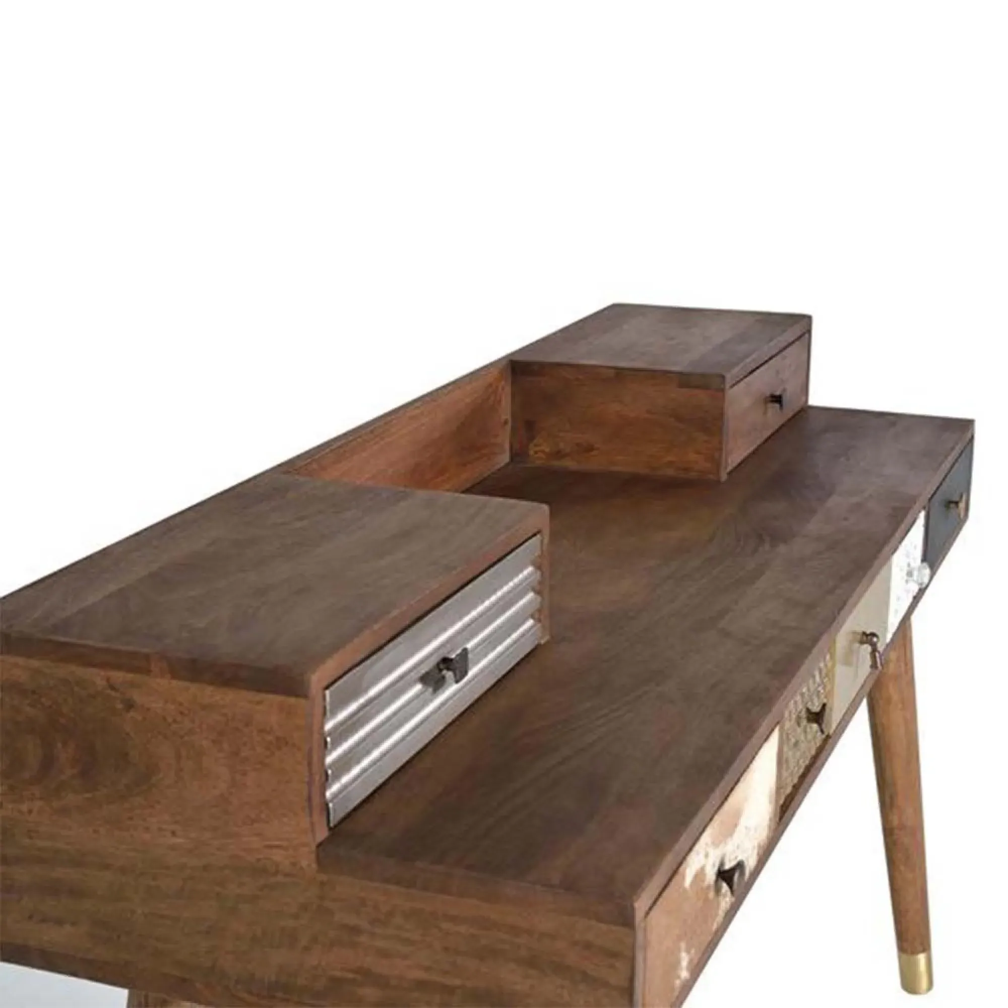 Bonham 5 Drawer Desk - Mango Wood