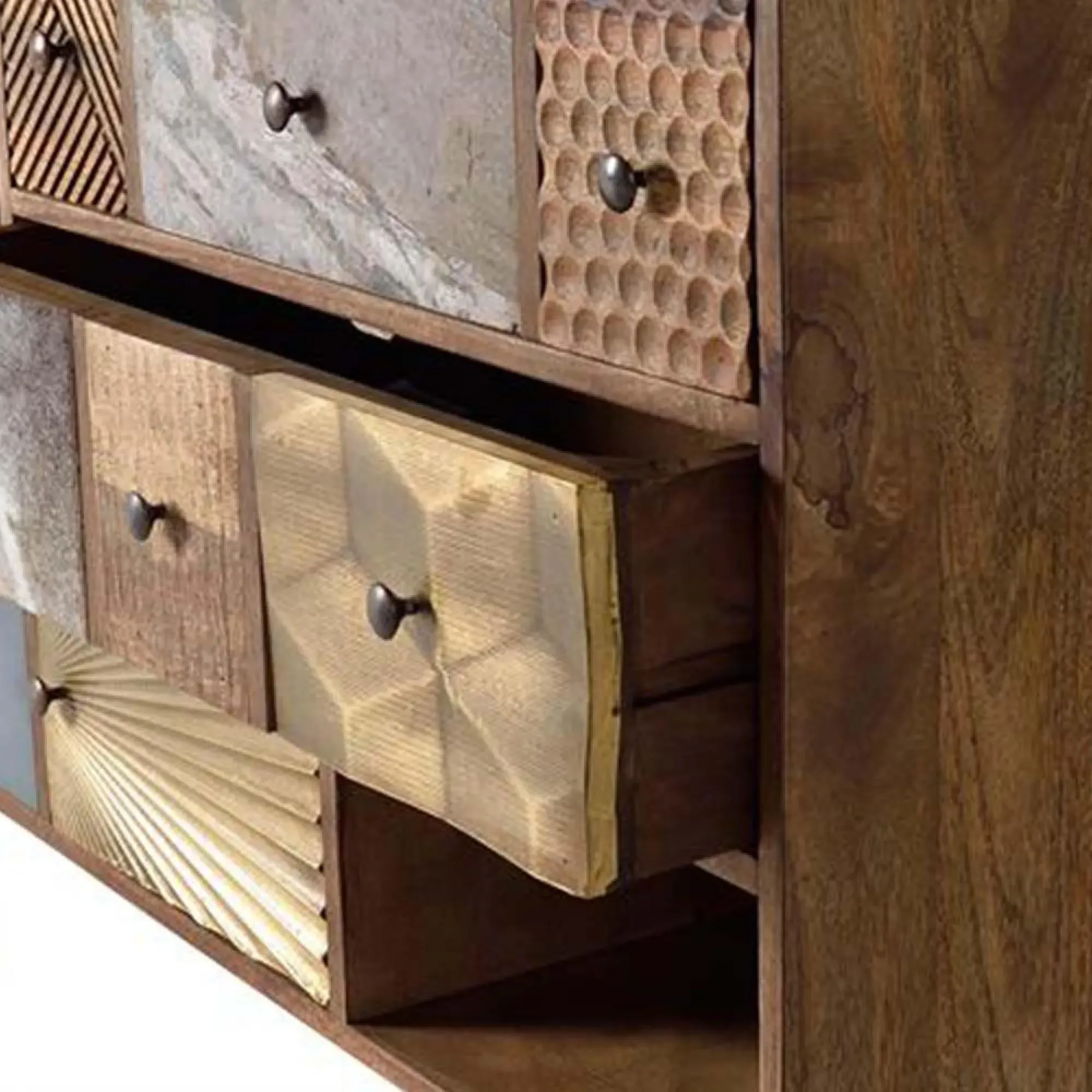 Bonham Mango Wood Multi Drawer Small Sideboard - 110cm