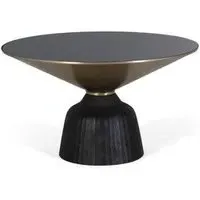 Brecon Round Coffee Table - Black, Glass