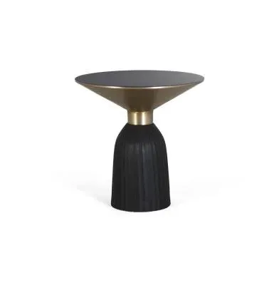 Brecon Round Coffee Table - Black, Glass image