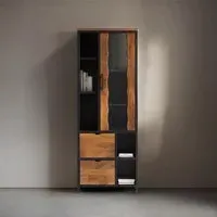 Brescia 1 Door Display Cabinet - Natural, Mango Wood
