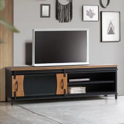 Brescia 1 Door TV Unit - Natural, Mango Wood image