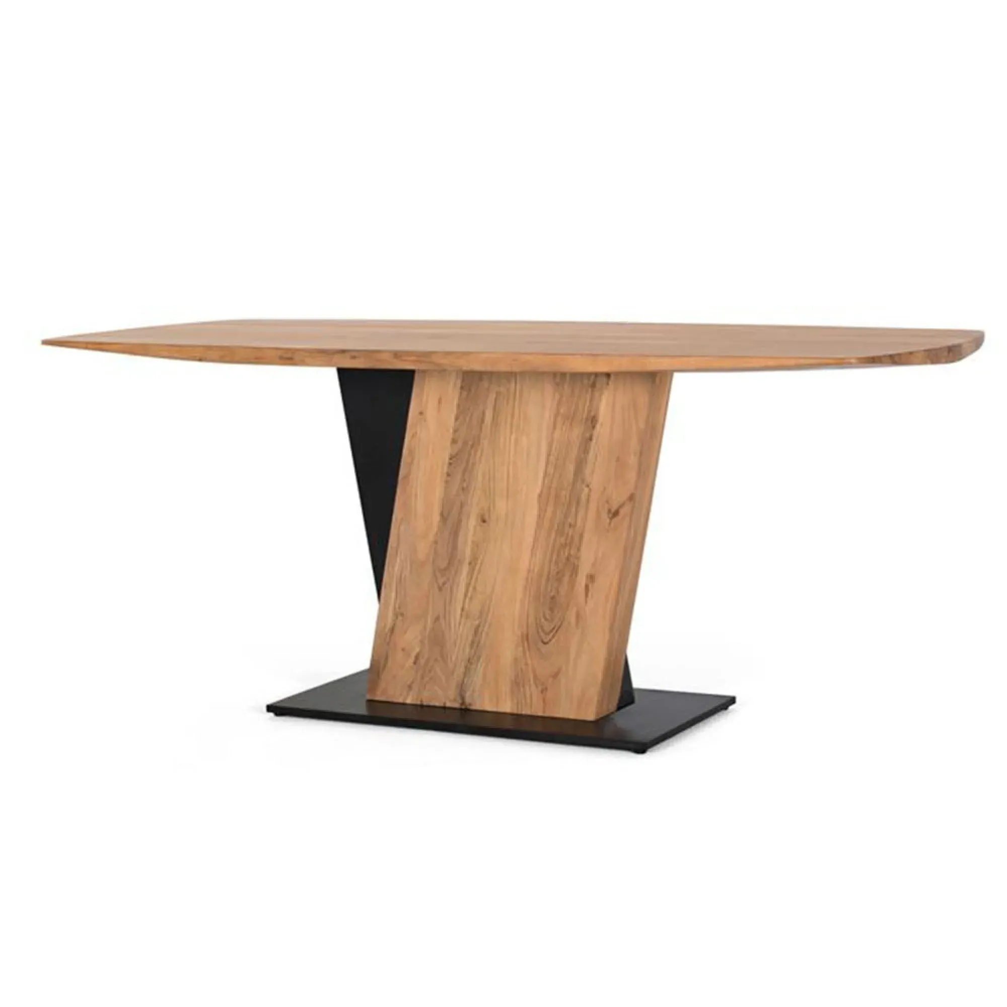 Brescia 6 Seater Pedestal Dining Table - Natural, Acacia Wood