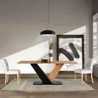 Brescia 8-Seater Pedestal Dining Table - Natural, Acacia Wood