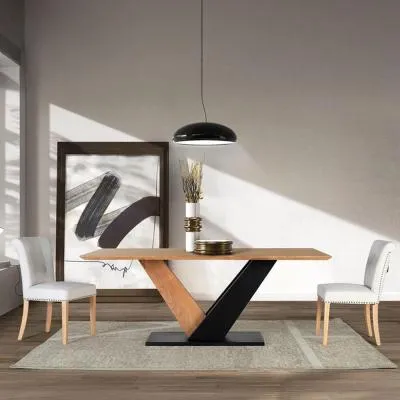 Brescia 8-Seater Pedestal Dining Table - Natural, Acacia Wood image