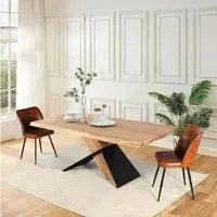 Brindisi 8-Seater Pedestal Dining Table - Natural, Acacia Wood