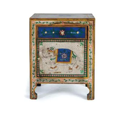 Bruci 1 Door Bedside Cabinet - Mango Wood image