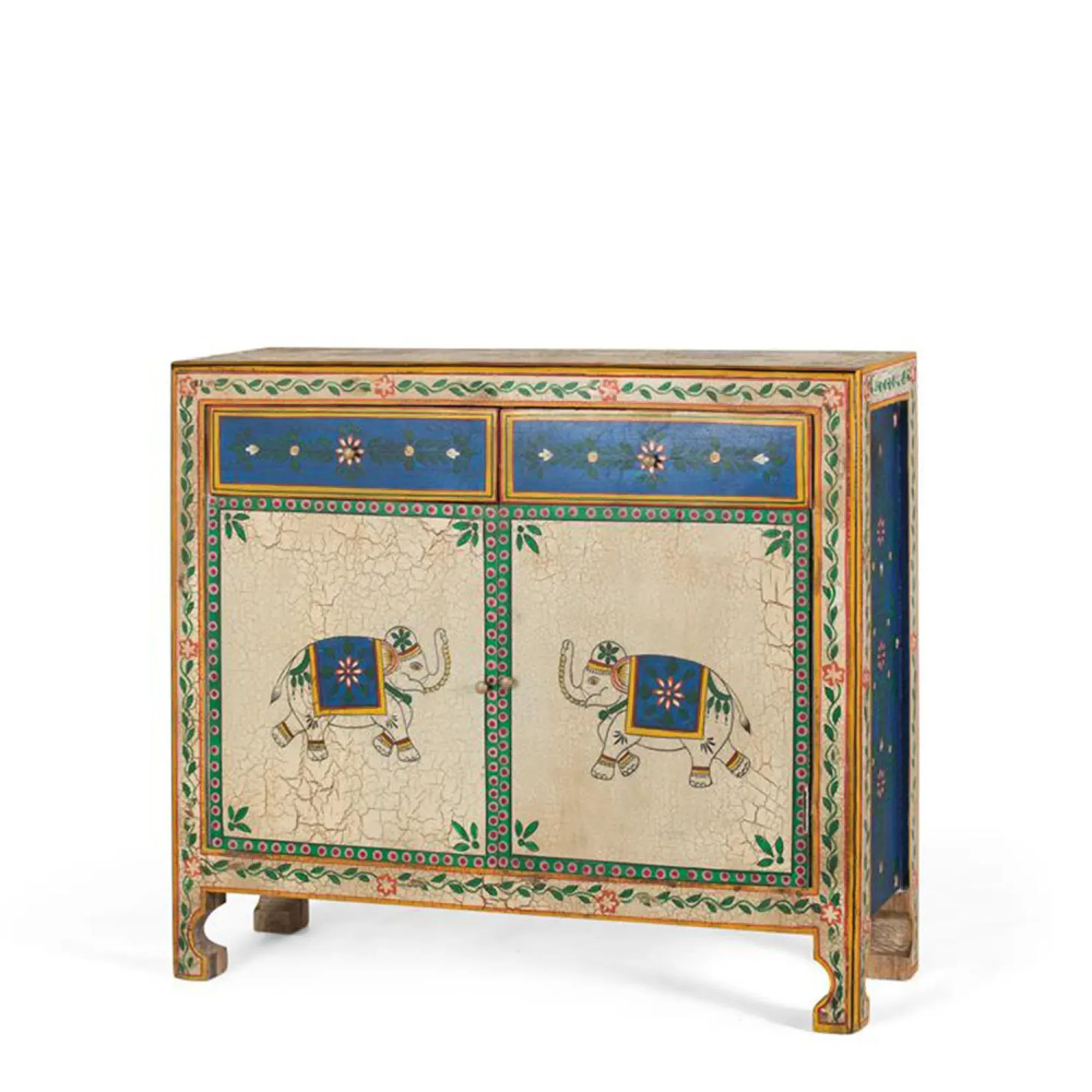 Bruci 2 Door Small Sideboard - Multicolour, Mango Wood