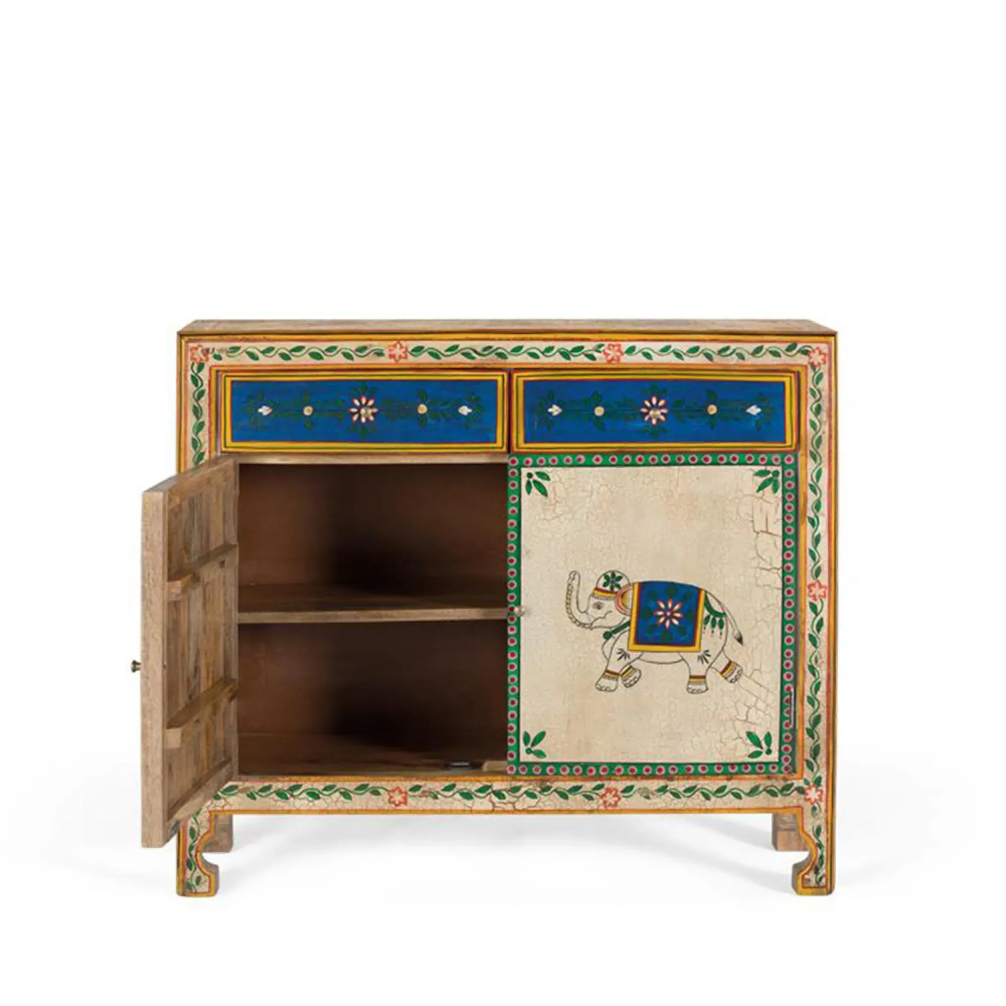 Bruci 2 Door Small Sideboard - Multicolour, Mango Wood