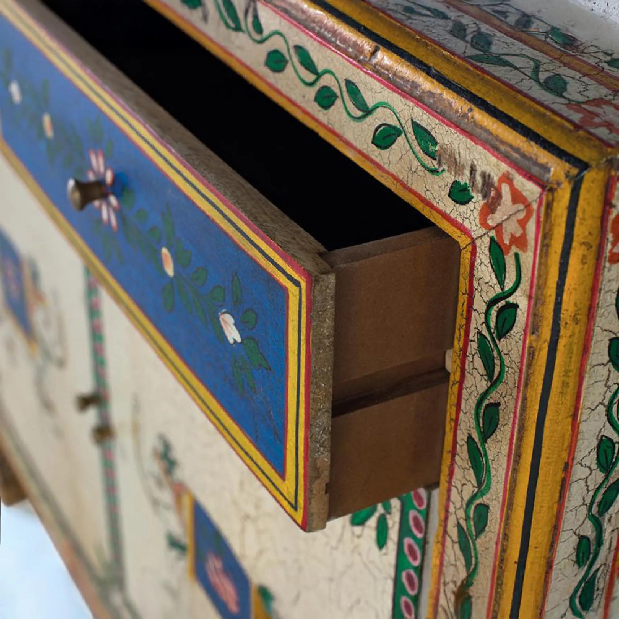 Bruci 2 Door Small Sideboard - Multicolour, Mango Wood